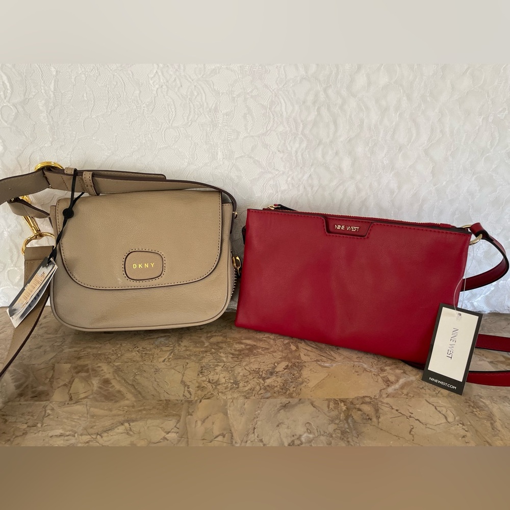 Bundle of 2 NWT small bags Nine West Red Crossbody Bag and DKNY
